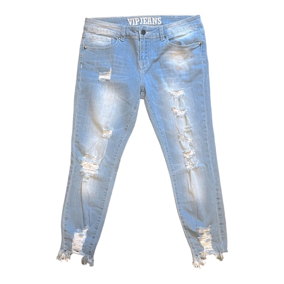 VIP Jeans Womens Cropped Straight Leg Size 11/12 High Rise - Picture 4 of 6